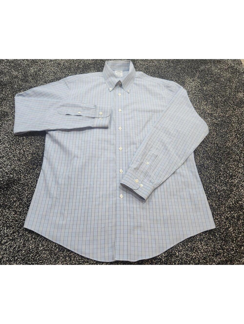 Brooks Brothers 1818 Regent Fit Non-Iron Supima Cotton Plaid Shirt Mens Large